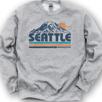 Seattle Retro Stripe Sweatshirt - Sport Grey