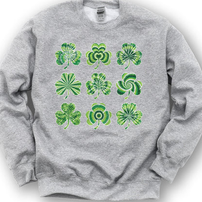 Tie-Dye Shamrocks Sweatshirt - Sport Grey