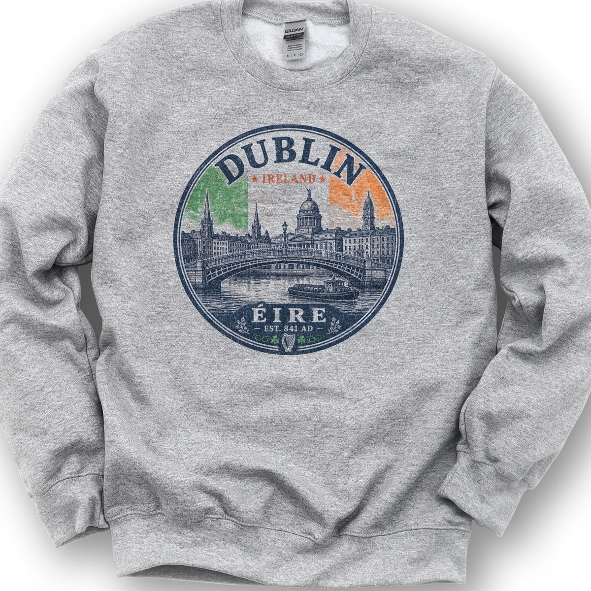 Dublin Badge Sweatshirt - Sport Grey
