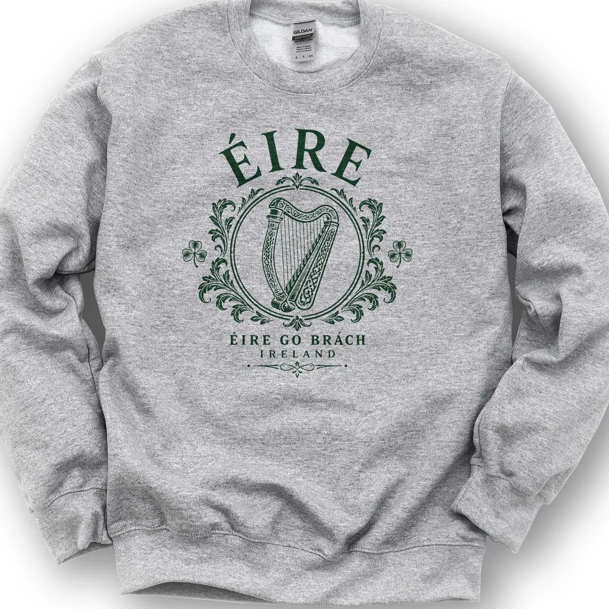 Éire Harp Laurels Sweatshirt - Sport Grey