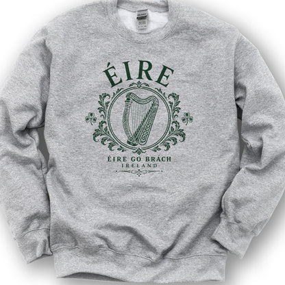 Éire Harp Laurels Sweatshirt - Sport Grey