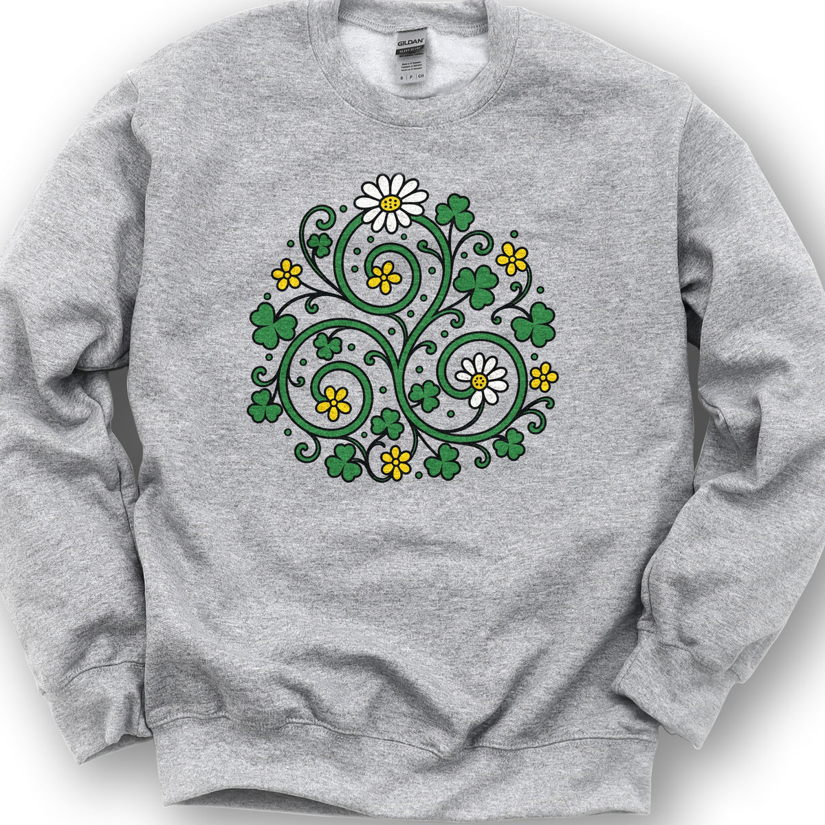 Celtic Shamrock Triskele Sweatshirt - Sport Grey