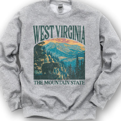 West Virginia Mountain State "Big and Bold" Sweatshirt - Sport Grey