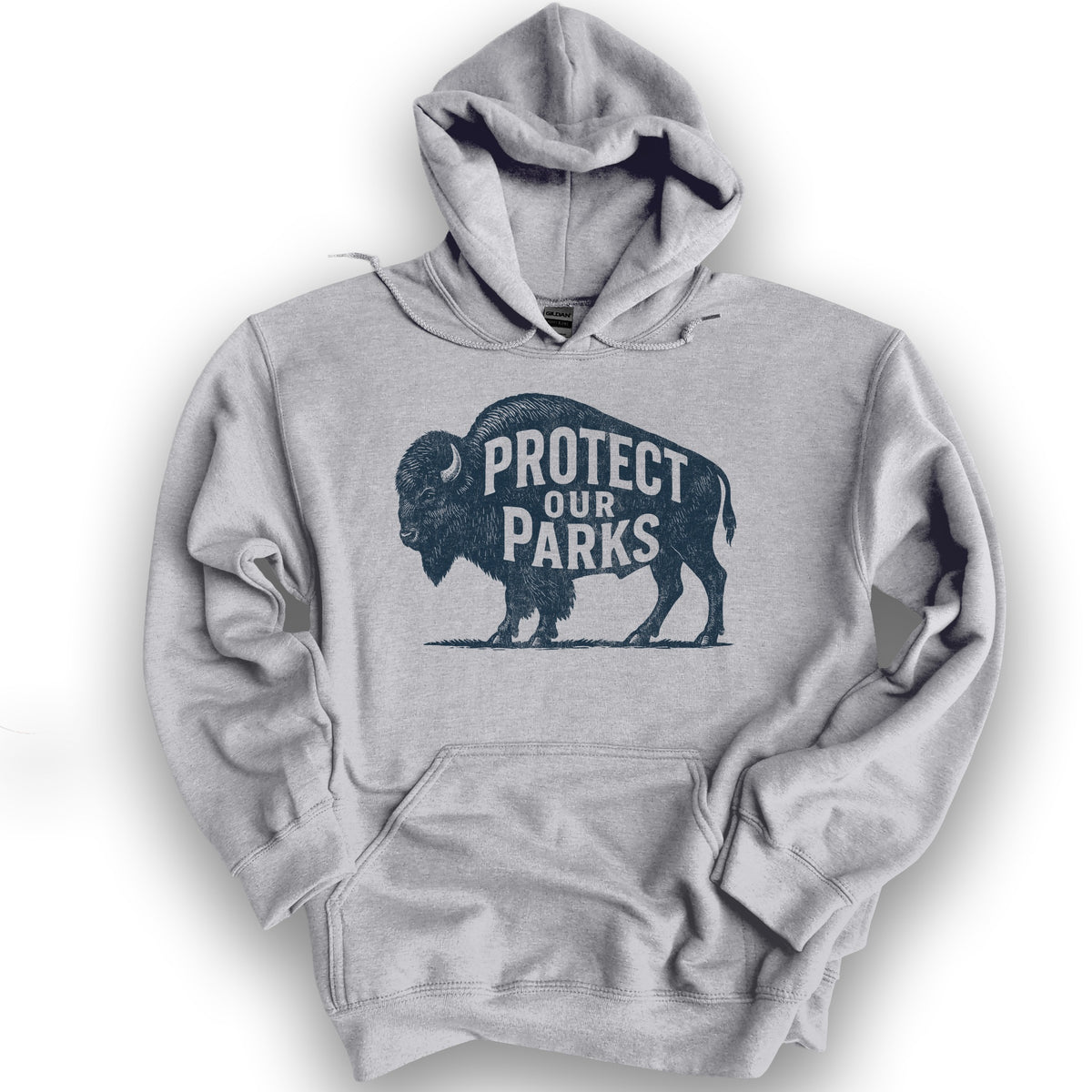 Protect Our Parks "Vintage Buffalo" Hoodie - Sport Grey