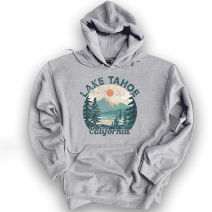 Lake Tahoe California Circle Hoodie - Sport Grey
