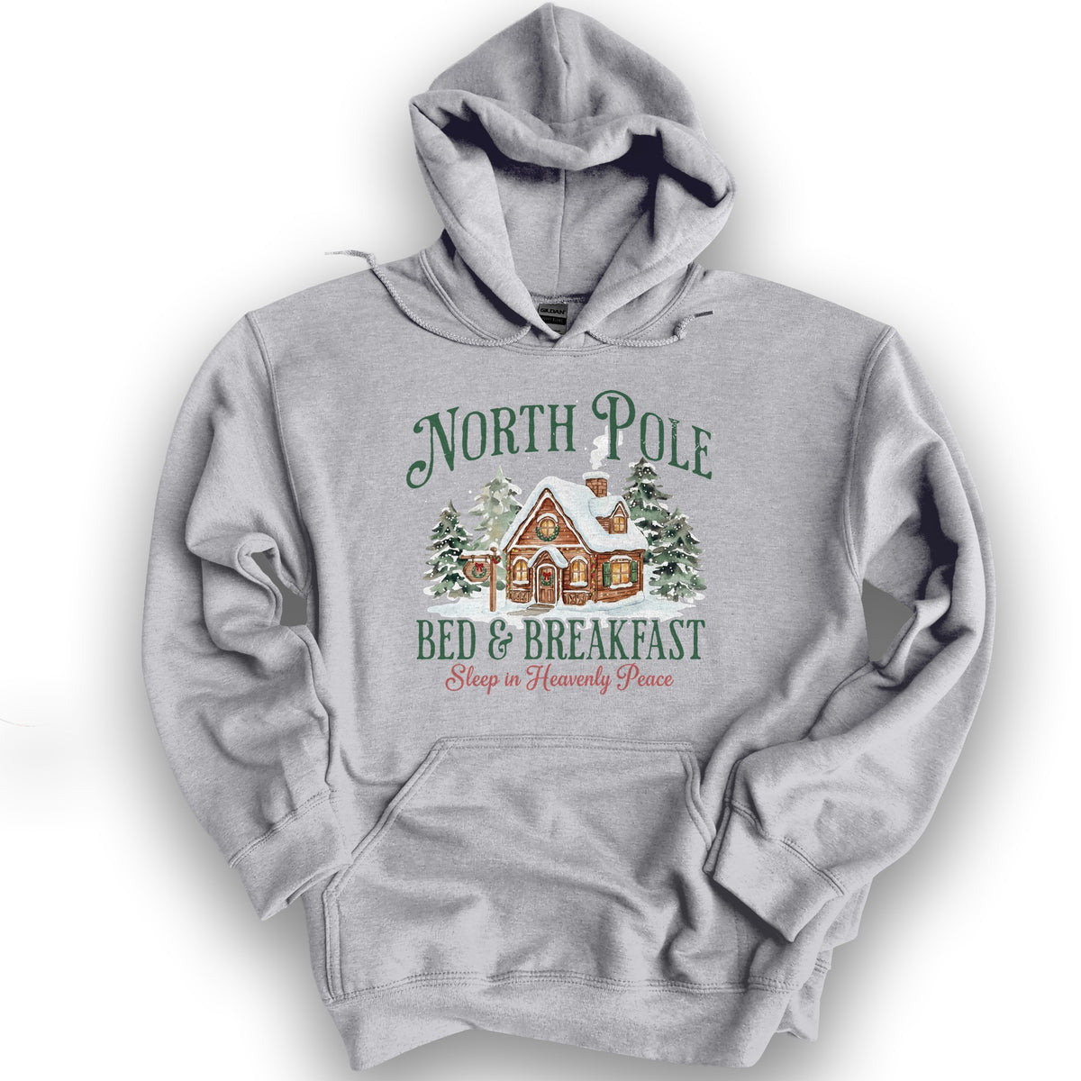 North Pole Bed and Breakfast "Heavenly Peace" Hoodie - Sport Grey