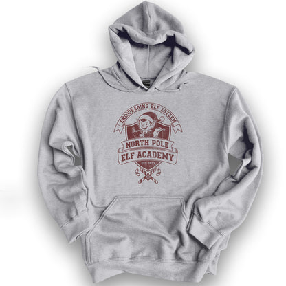 North Pole Elf Academy Hoodie - Sport Grey