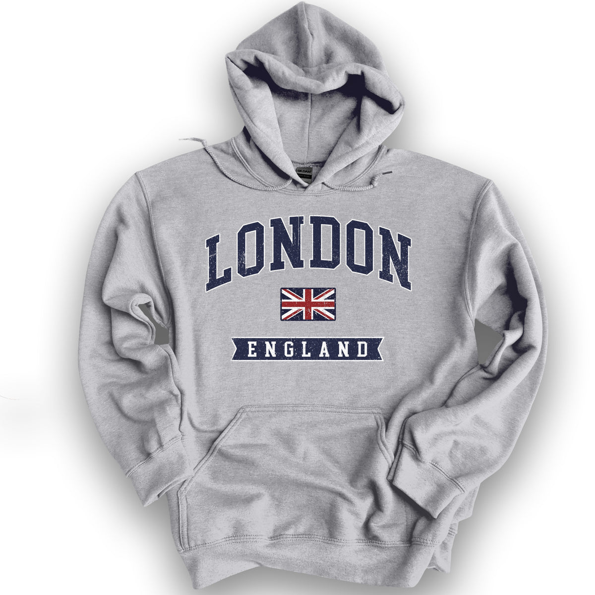 London Varsity Flag Hoodie - Sport Grey