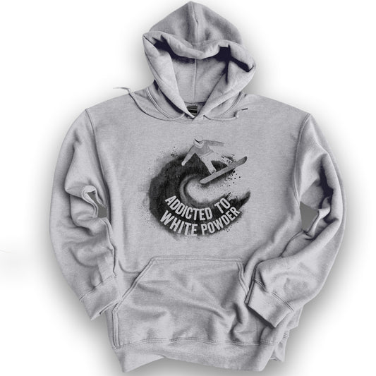 White Powder Snowboard Hoodie - Sport Grey