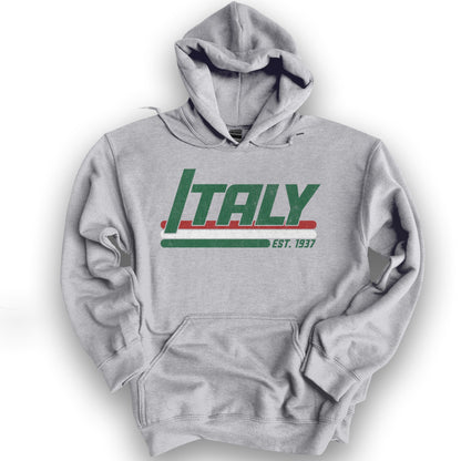Italy Retro Stripe Hoodie - Sport Grey
