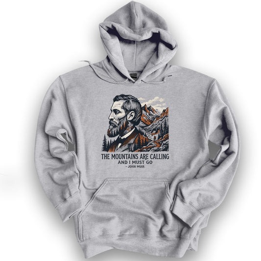 Mountains Calling John Muir Hoodie - Sport Grey