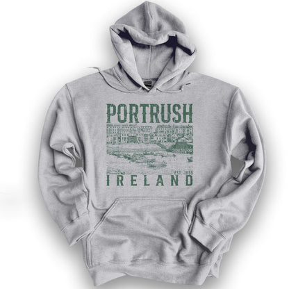 Portrush Ireland Sketch Hoodie - Sport Grey