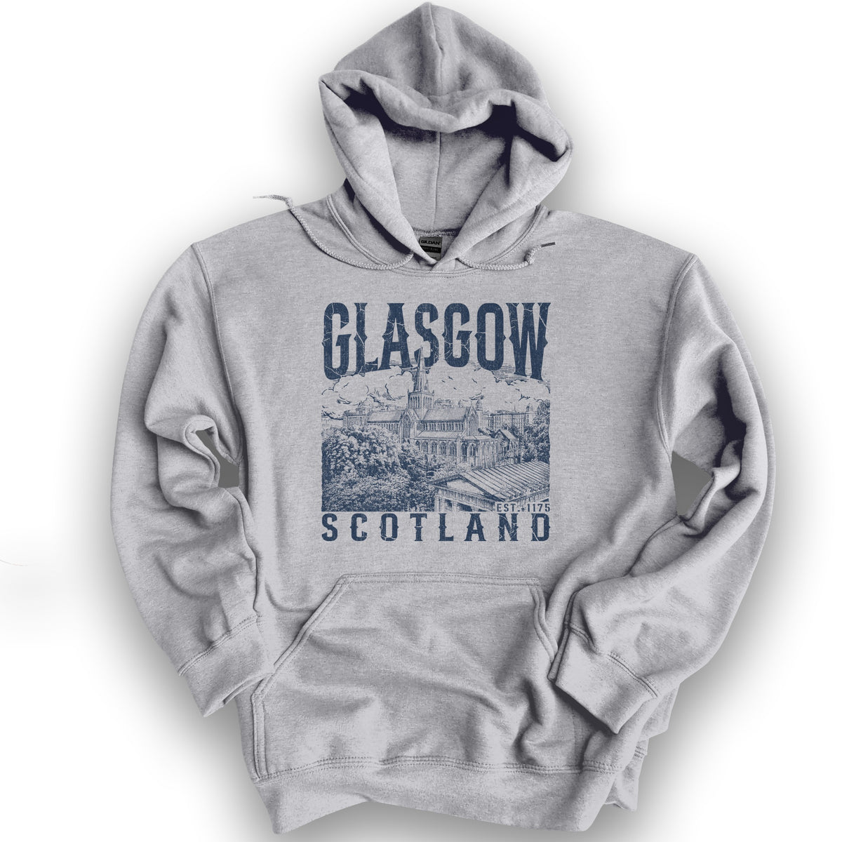 Glasgow Scotland Sketch Hoodie - Sport Grey
