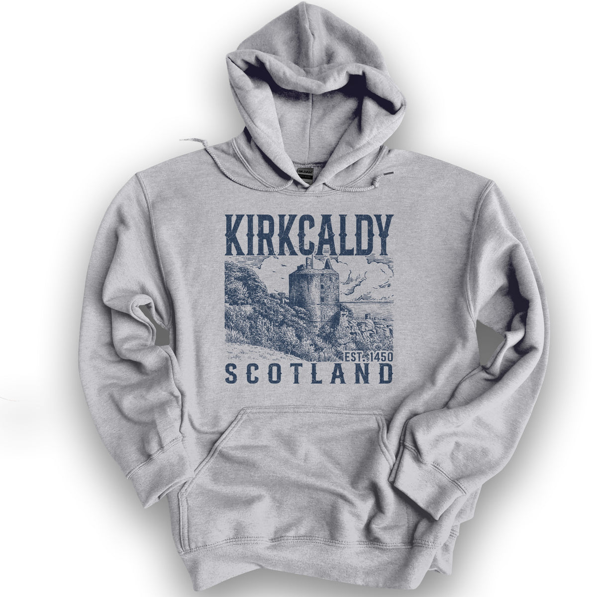 Kirkcaldy Scotland Sketch Hoodie - Sport Grey