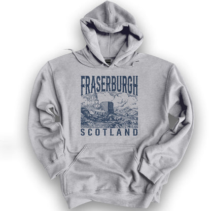 Fraserburgh Scotland Sketch Hoodie - Sport Grey
