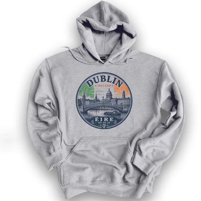Dublin Badge Hoodie - Sport Grey