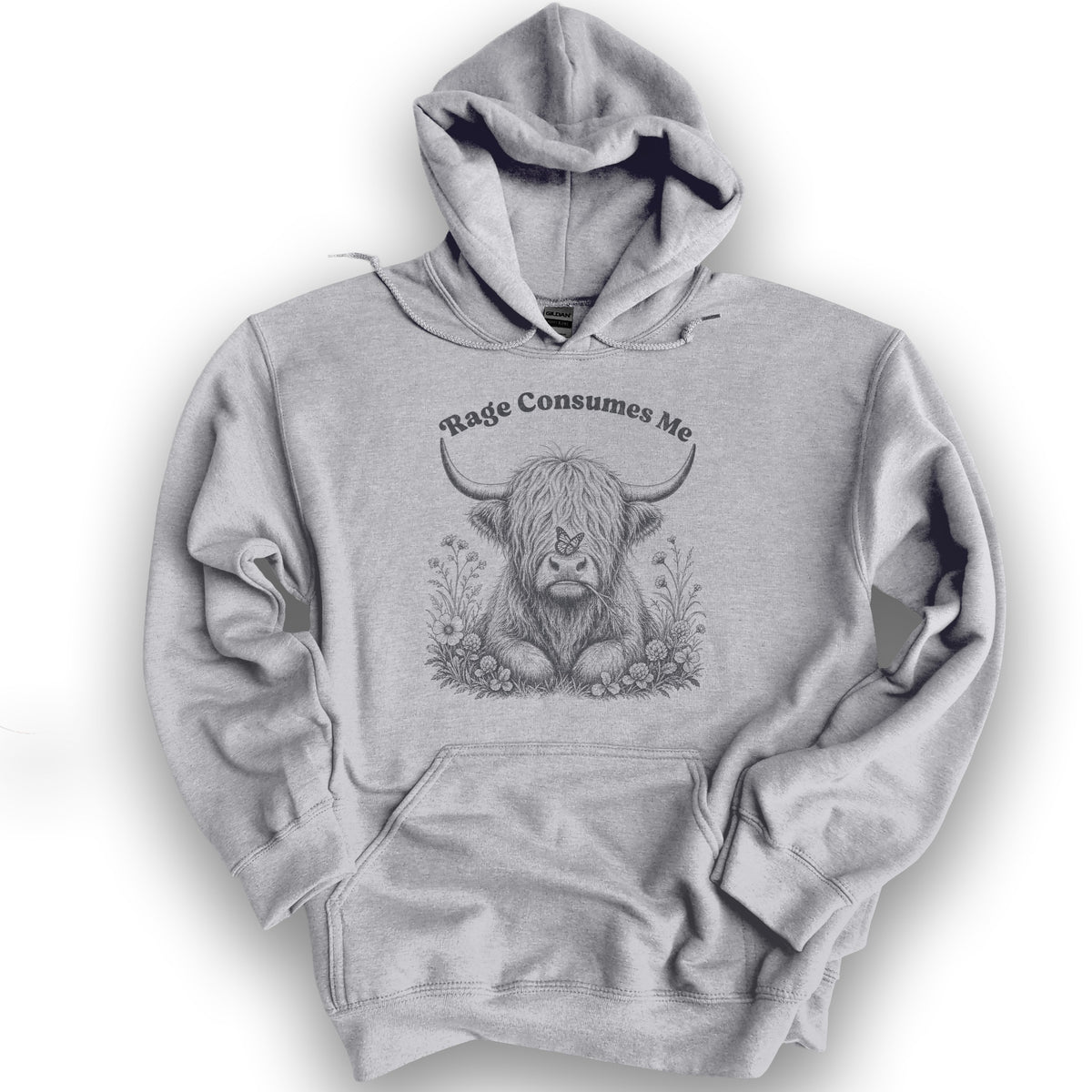 Raging Coo Monogram Hoodie - Sport Grey