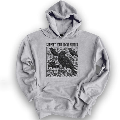 Crow Local Murder Hoodie - Sport Grey