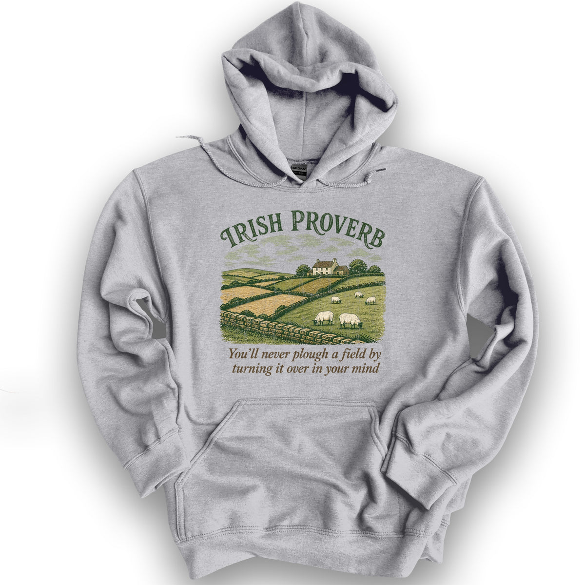 Plough Proverb Hoodie - Sport Grey