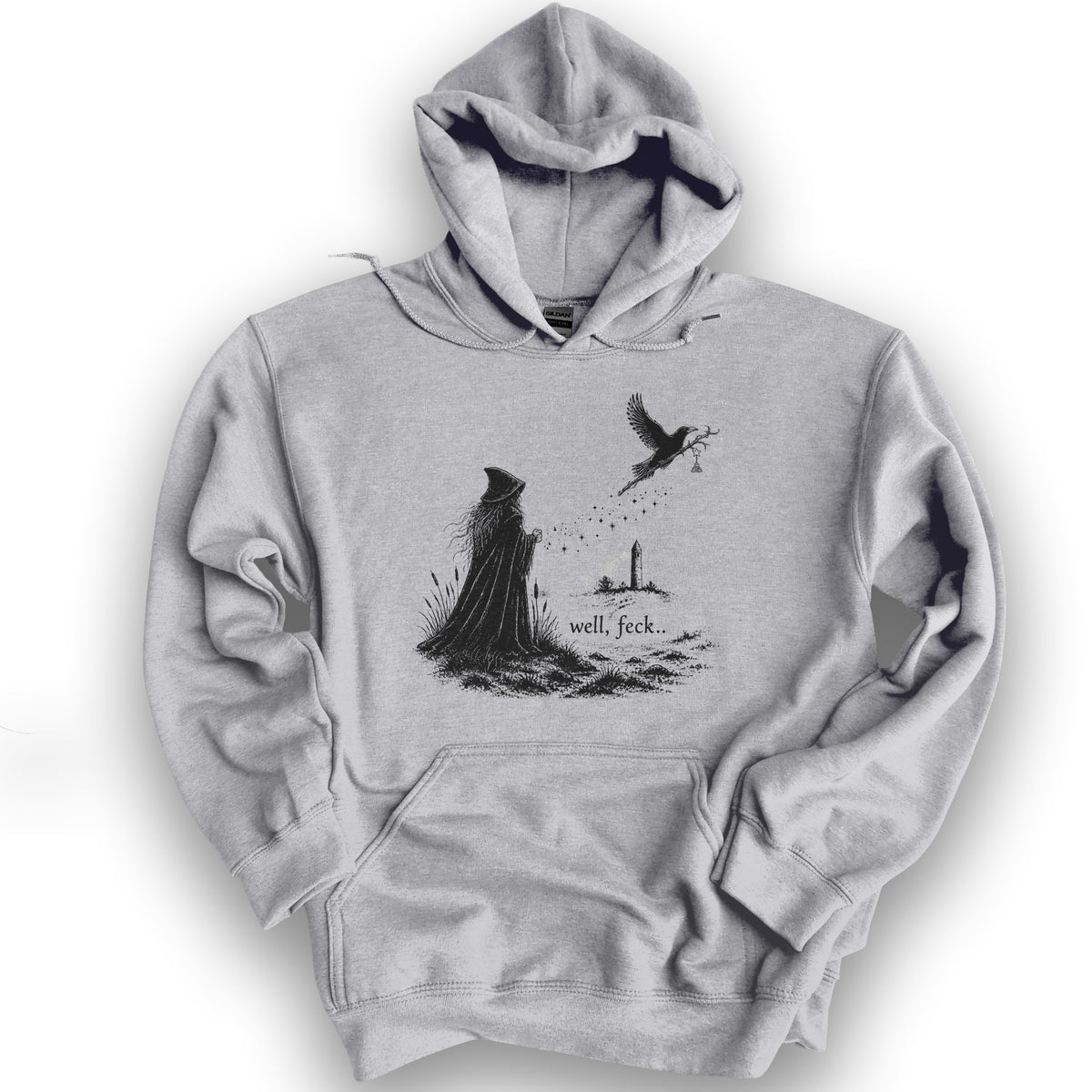 Well Feck Druid Hoodie - Sport Grey