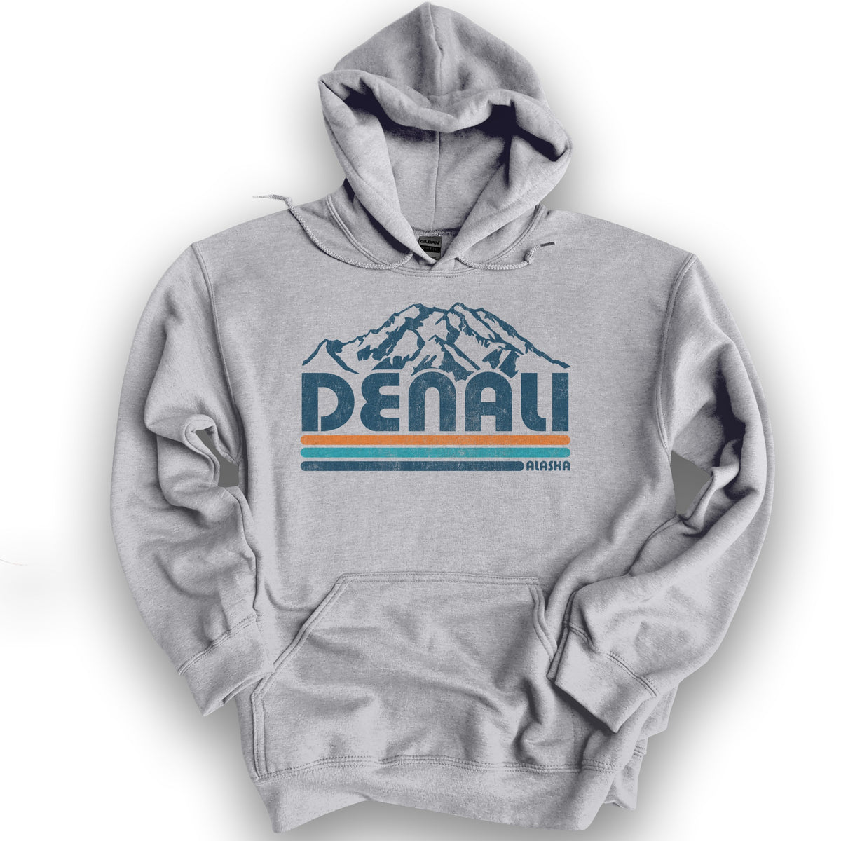 Denali Retro Stripe Hoodie - Sport Grey