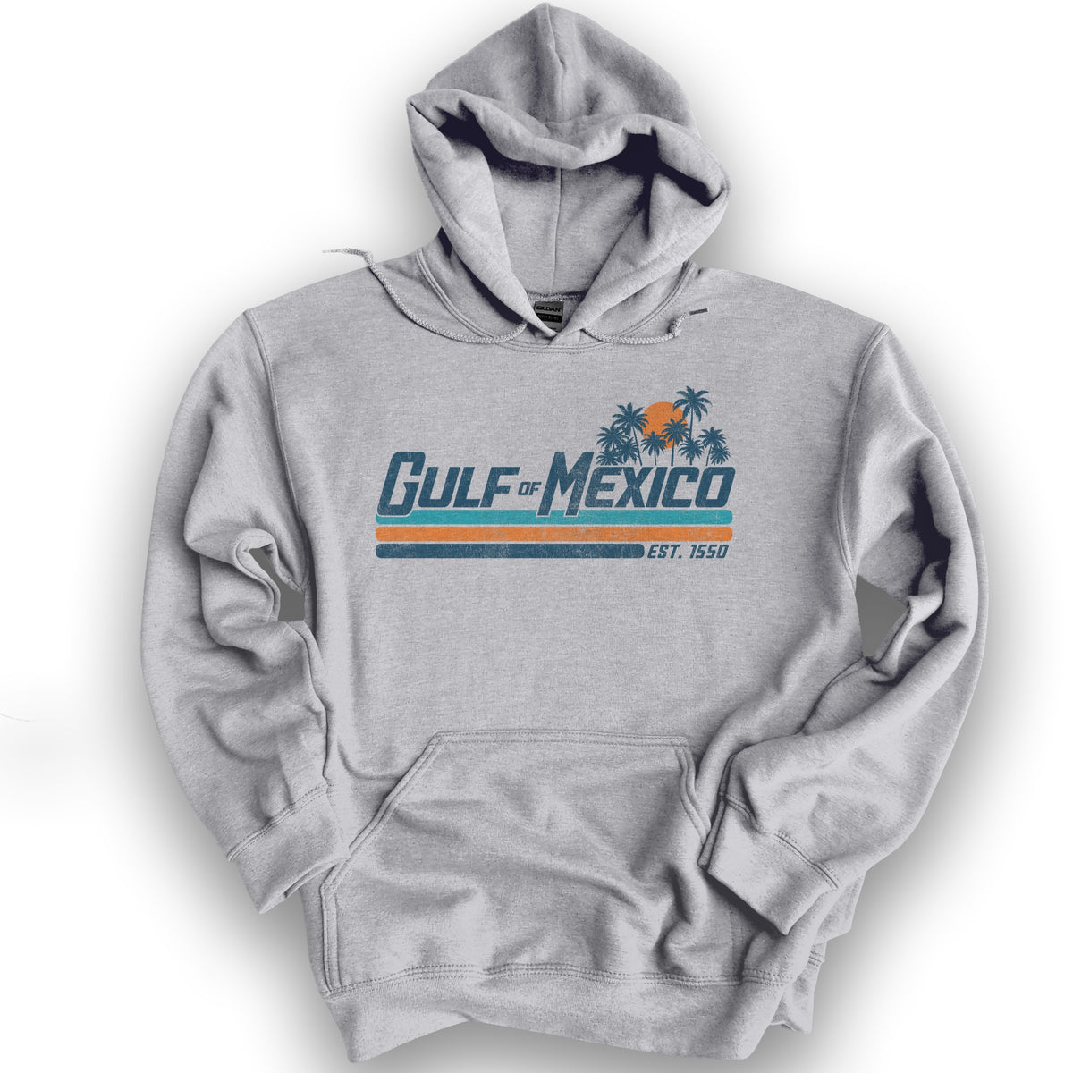Gulf of Mexico Retro Stripe Hoodie - Sport Grey