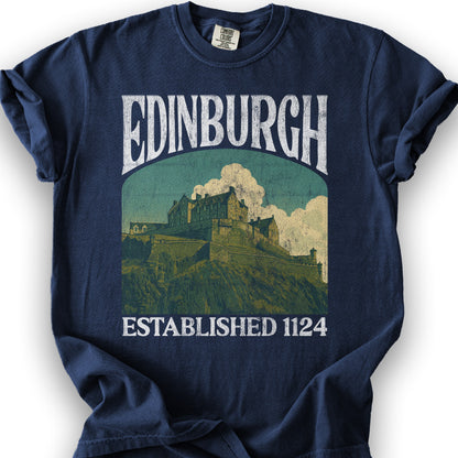 Edinburgh Scotland "Big and Bold" T-Shirt - True Navy