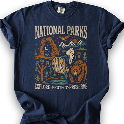 National Parks "Stencil Cut" T-Shirt - True Navy