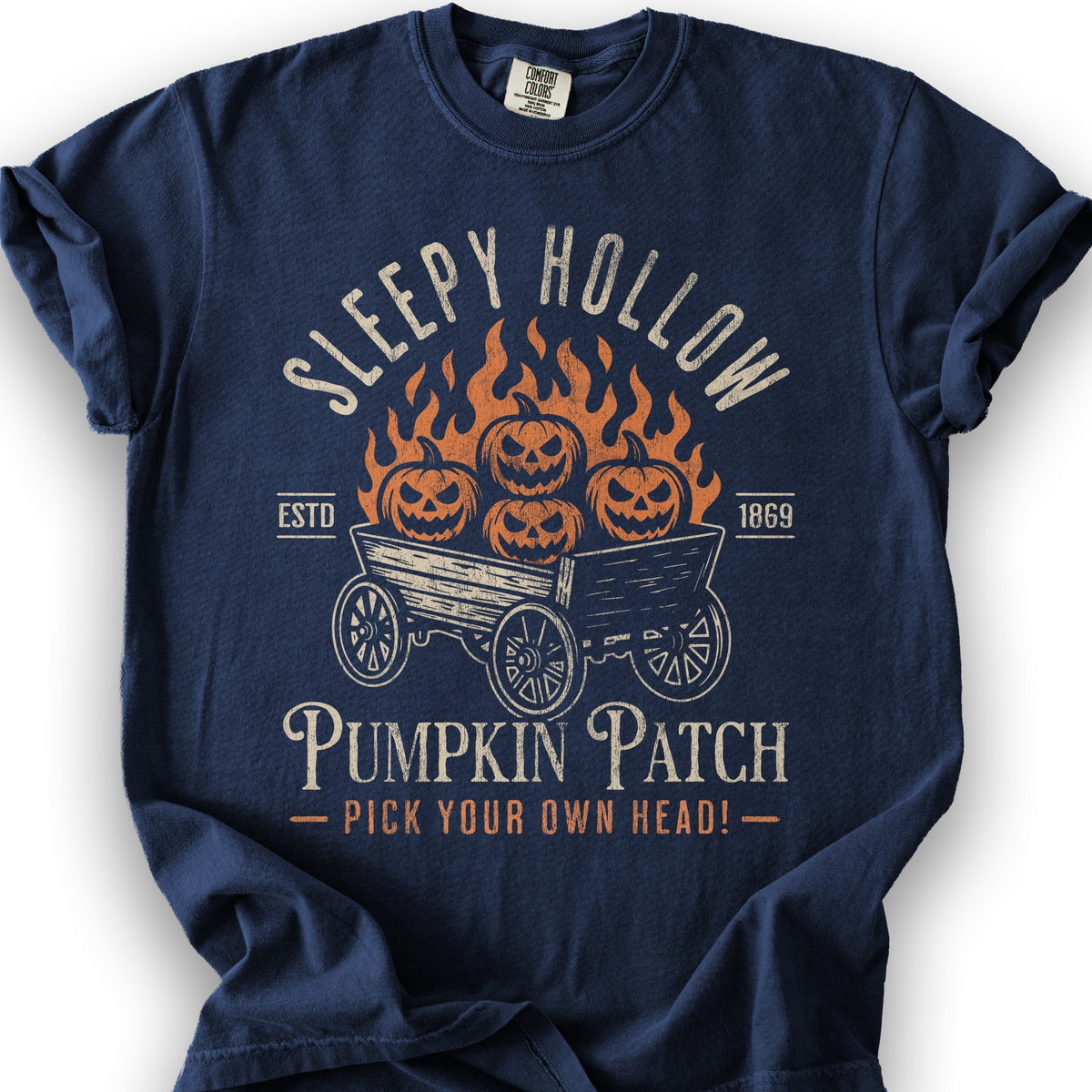 Sleepy Hollow Pumpkin Patch T-Shirt - True Navy