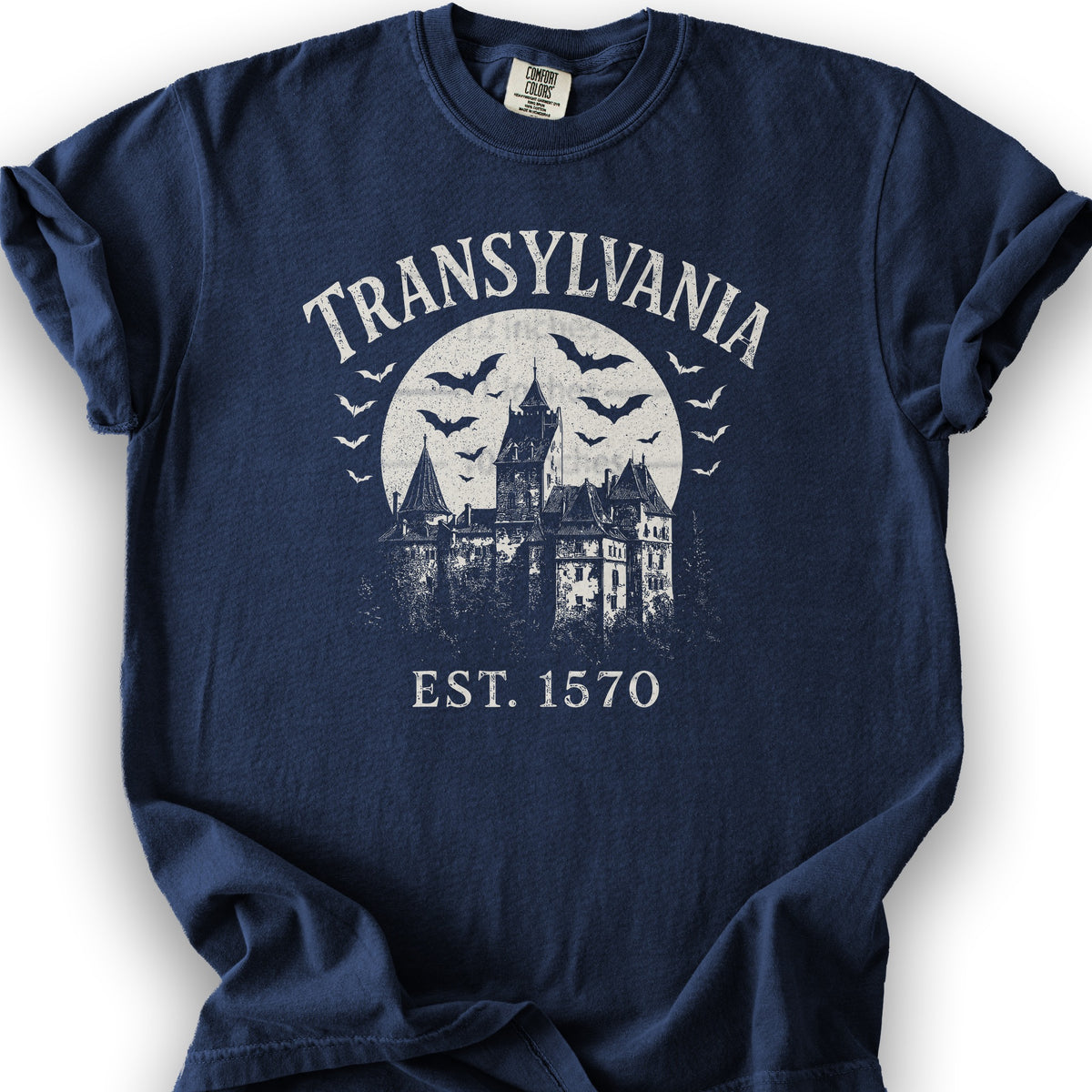 Transylvania Bran Castle T-Shirt - True Navy