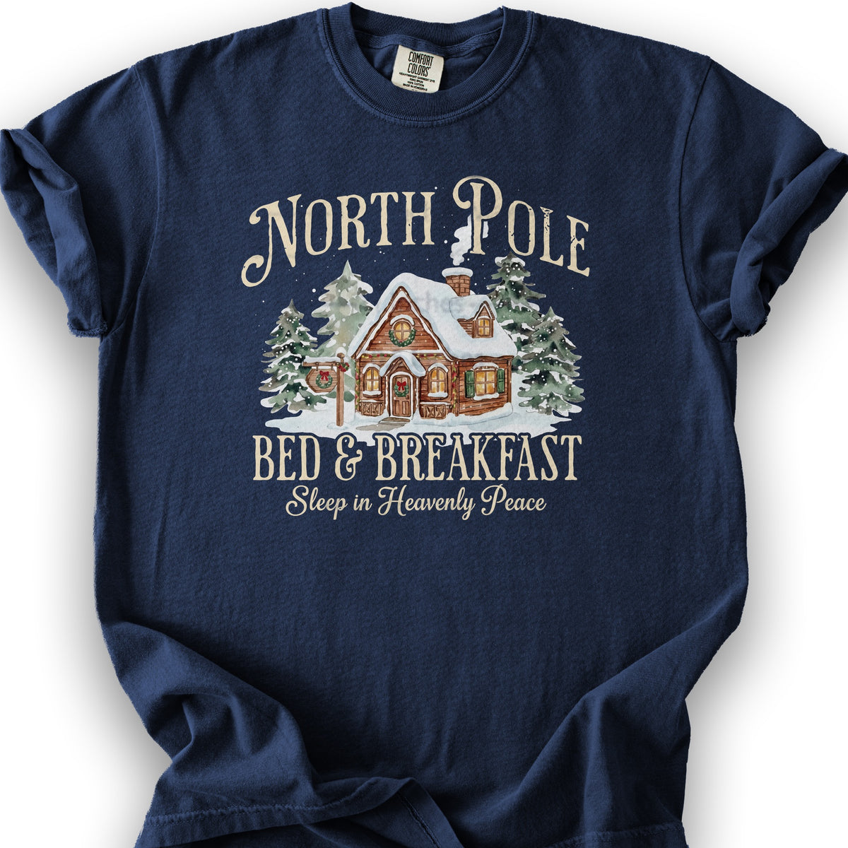 North Pole Bed and Breakfast "Heavenly Peace" T-Shirt - True Navy