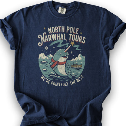 North Pole Narwhal Tours T-shirt - True Navy