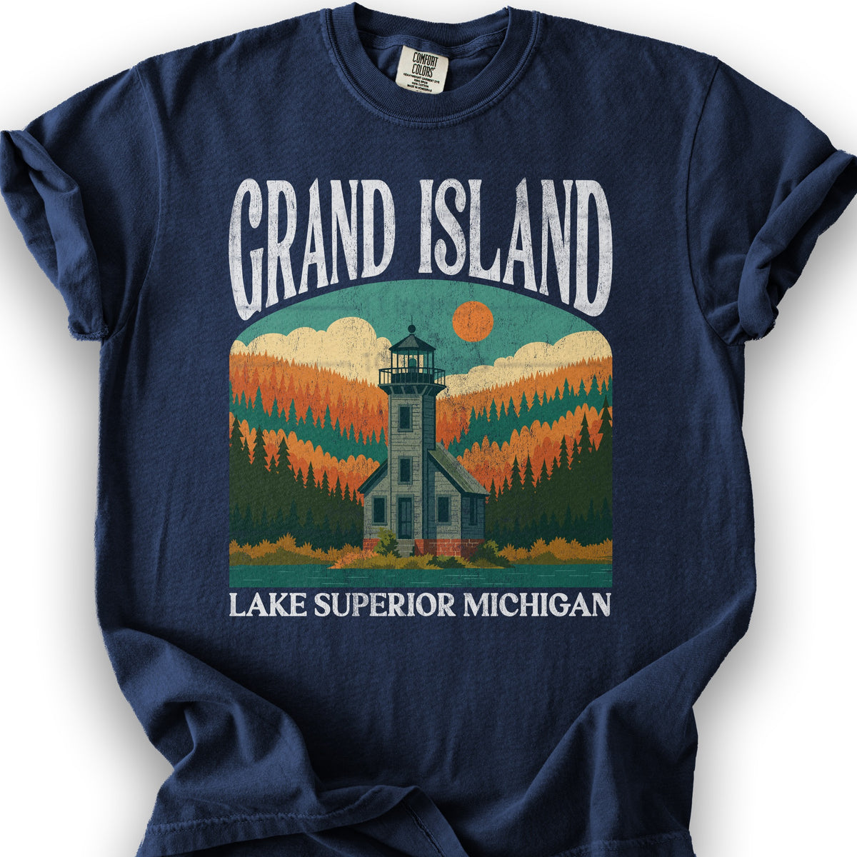 Grand Island Michigan "Big and Bold" T-Shirt - True Navy