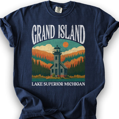 Grand Island Michigan "Big and Bold" T-Shirt - True Navy