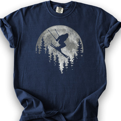 Bigfoot Ski Moon T-shirt - True Navy