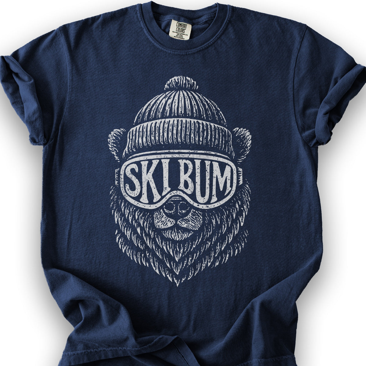 Ski Bum Bear T-shirt - True Navy