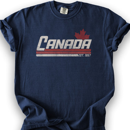 Canada Retro Stripe T-shirt - True Navy