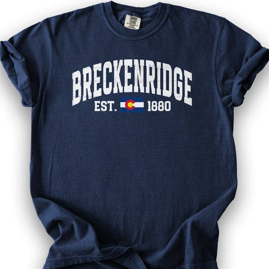 Breckenridge Colorado Varsity T-Shirt - True Navy