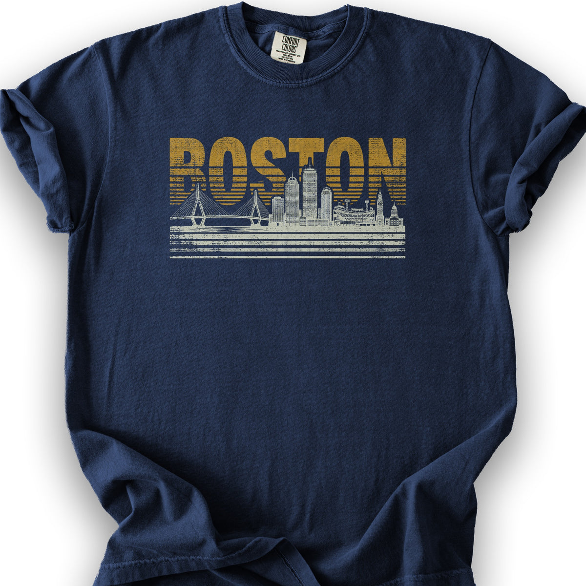 Boston Skyline T-Shirt - True Navy
