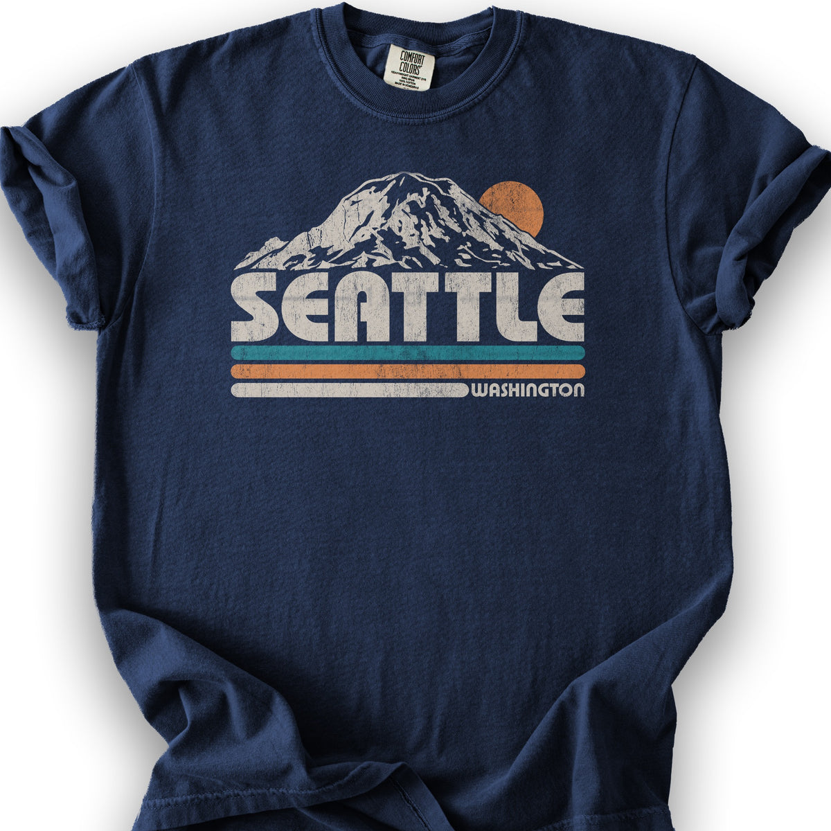 Seattle Retro Stripe T-Shirt - True Navy