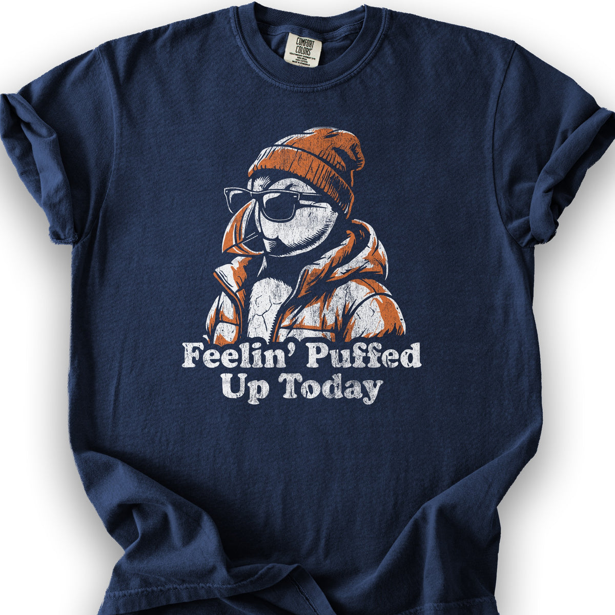 Puffin Puffed Up T-Shirt - True Navy