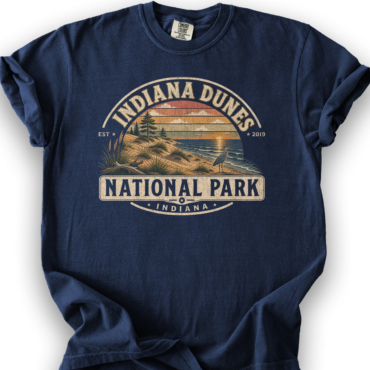 Indiana Dunes Medallion T-Shirt - True Navy