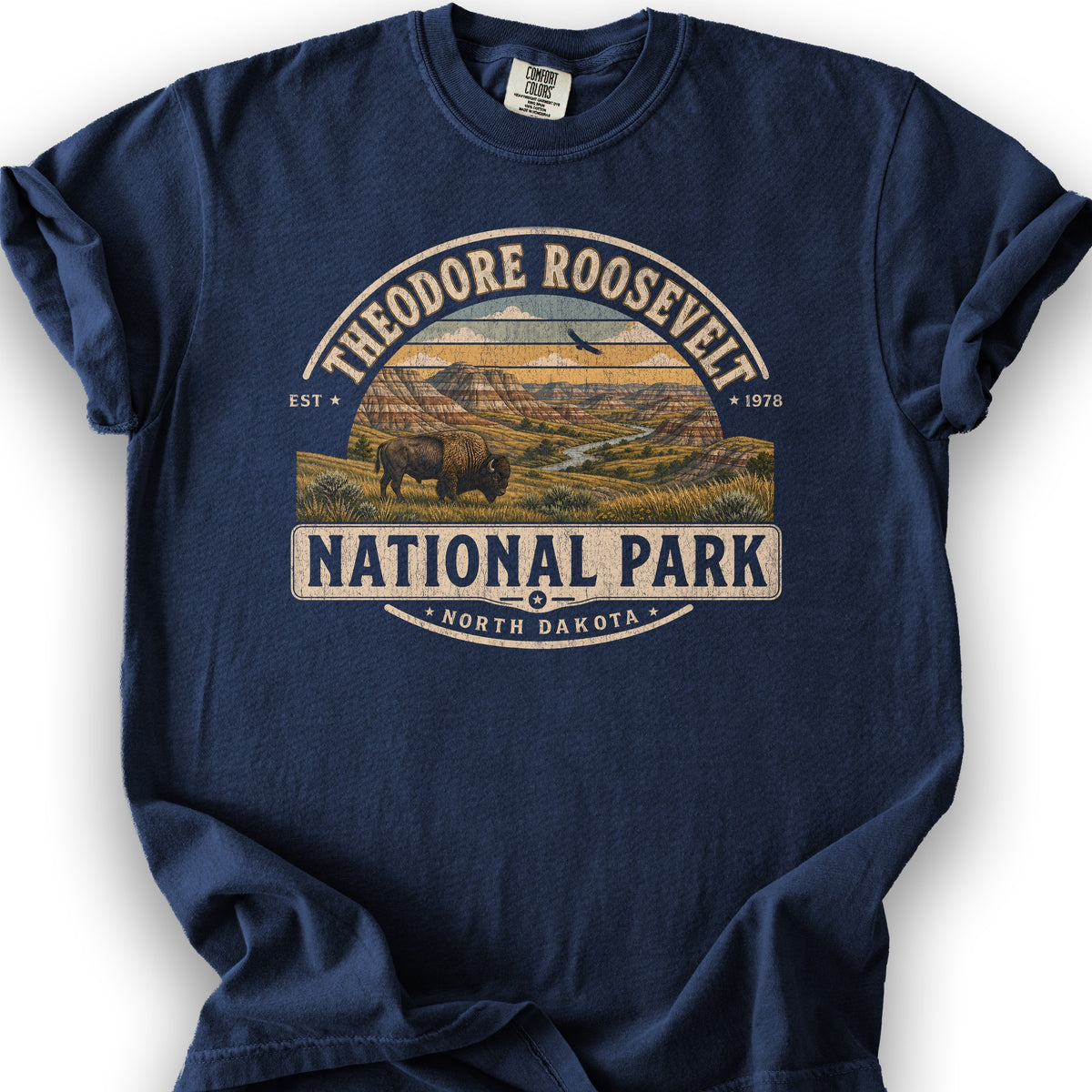 Theodore Roosevelt Medallion T-Shirt - True Navy