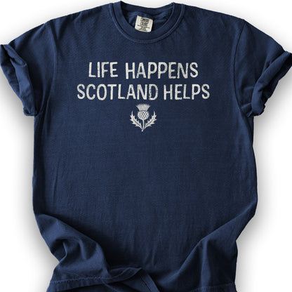 Life Happens Scotland T-Shirt - True Navy