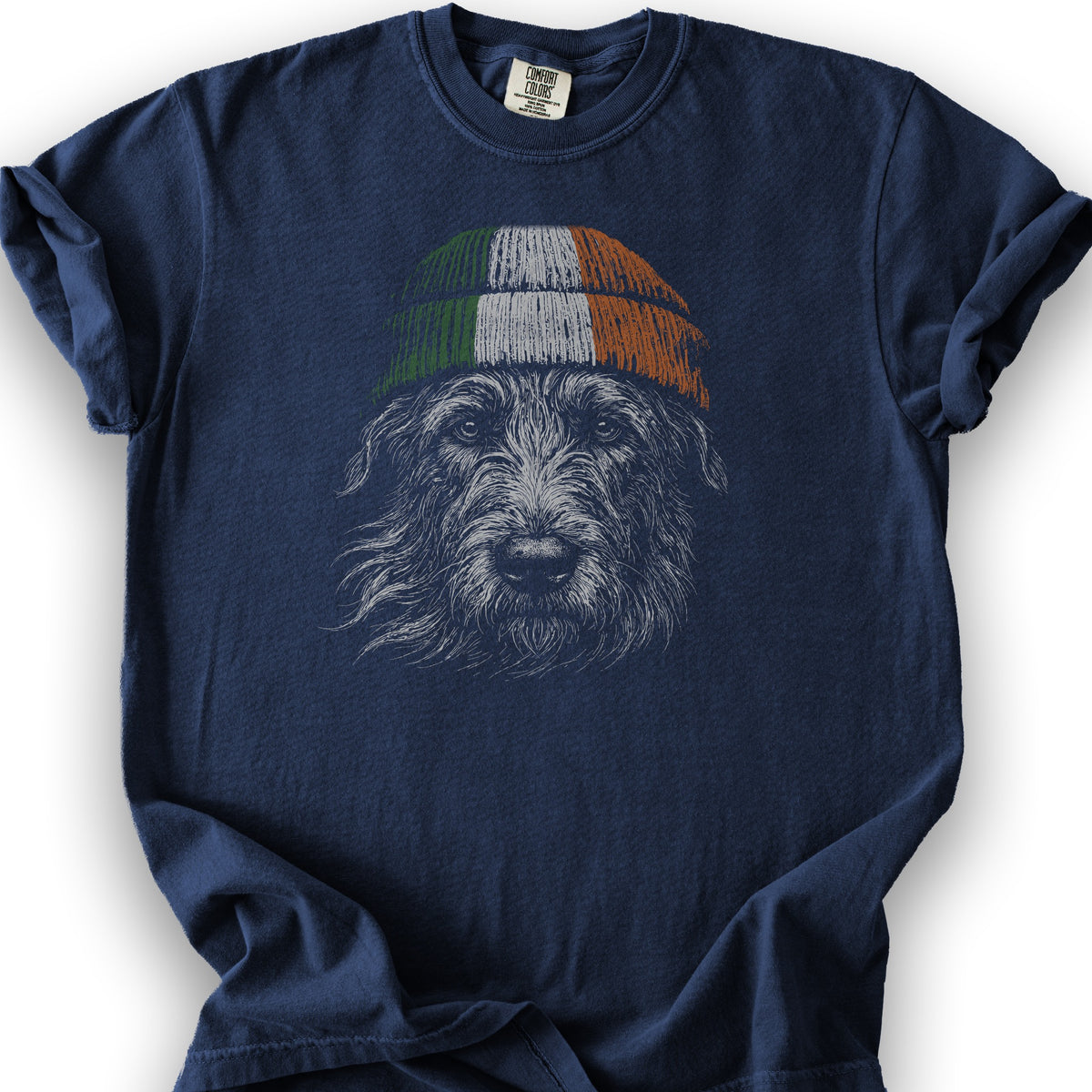 Irish Wolfhound Beanie T-Shirt - True Navy