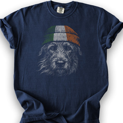 Irish Wolfhound Beanie T-Shirt - True Navy
