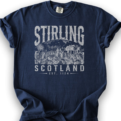 Stirling Scotland Sketch T-Shirt - True Navy