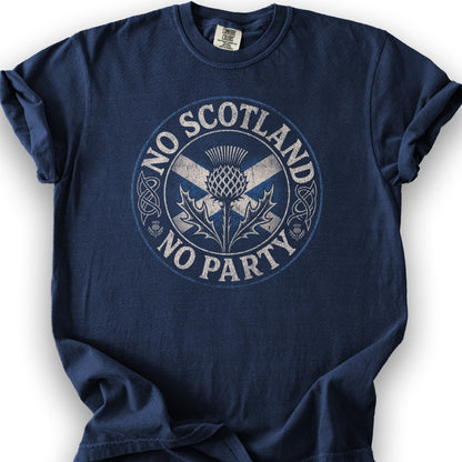 Scotland No Party Badge T-Shirt - True Navy