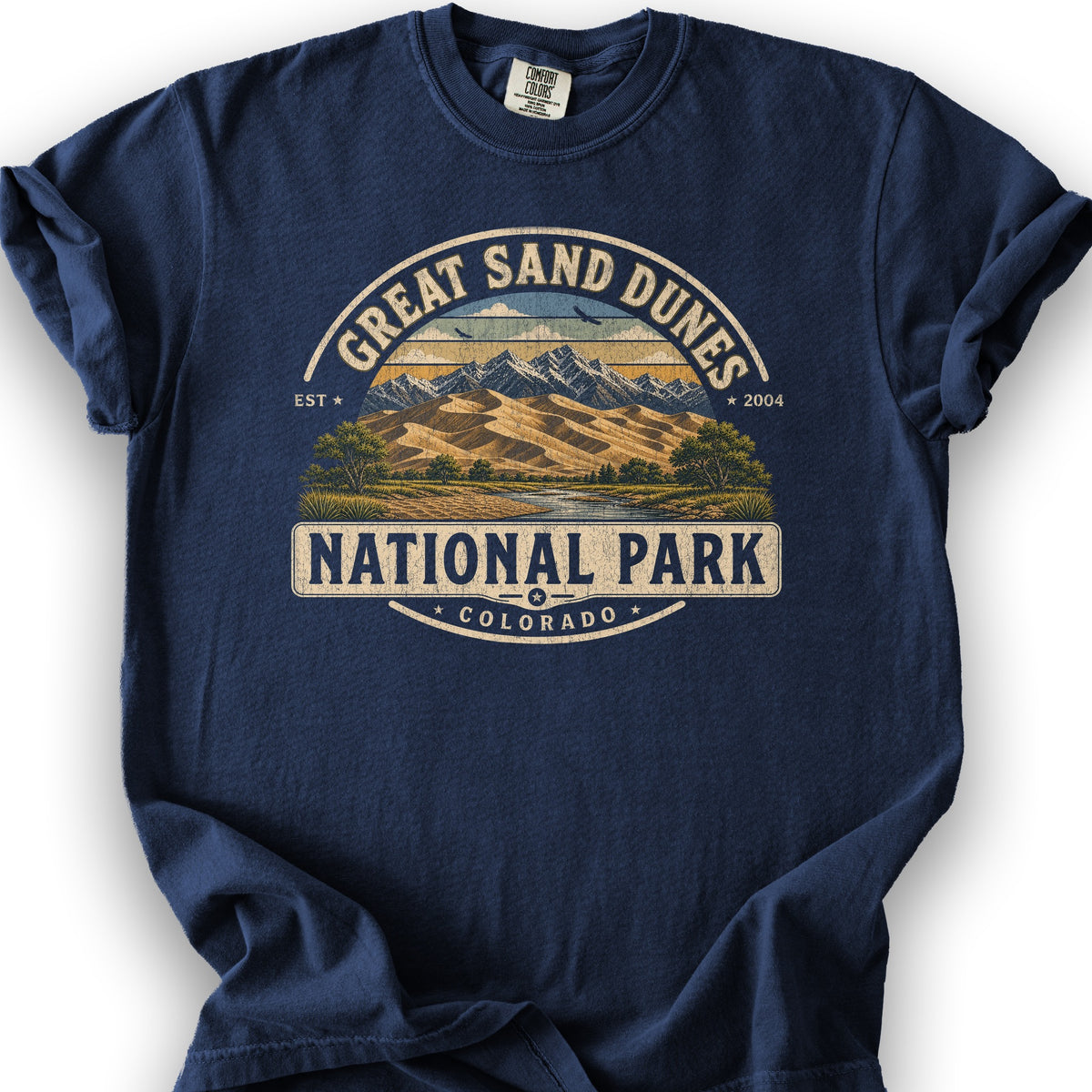 Great Sand Dunes Medallion T-Shirt - True Navy