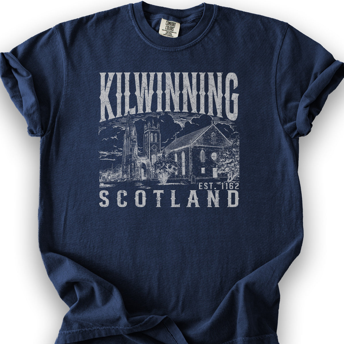 Kilwinning Scotland Sketch T-Shirt - True Navy